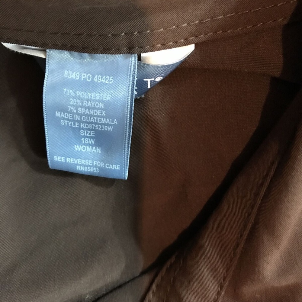 Koret brown button up blazer jacket - womens 18W, NWT - armpit to armpit = 26" - Picture 4 of 4